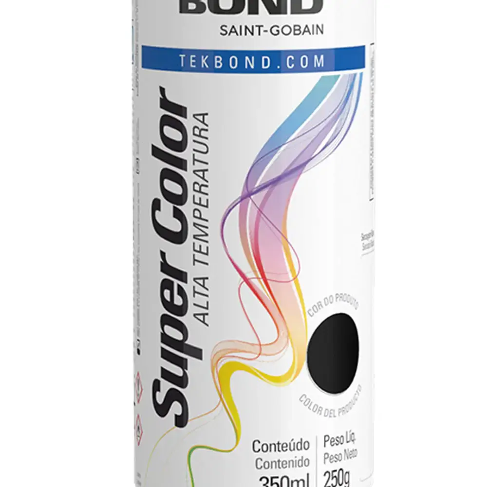 Tinta spray 350ML alta temperatura preto 23251006900 Tekbond — fotografia 4