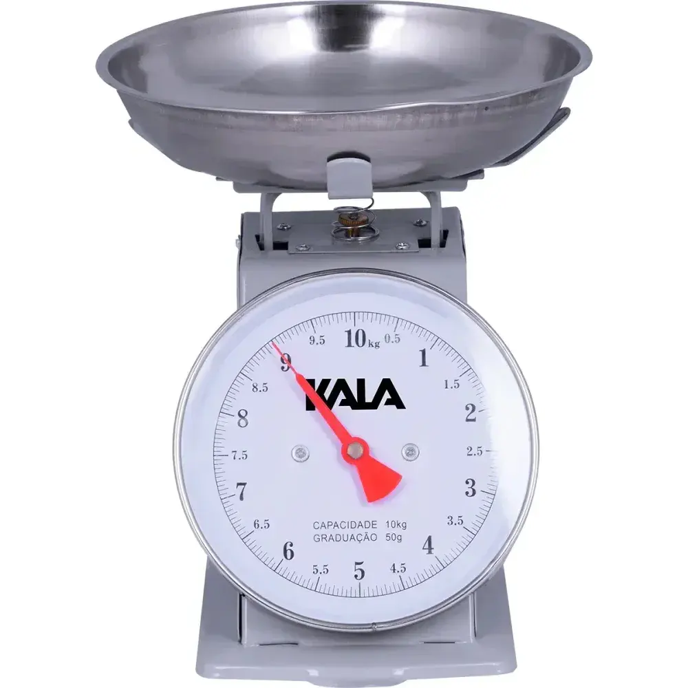 Balança para cozinha mecânica cromada 10KG Kala — fotografia 7