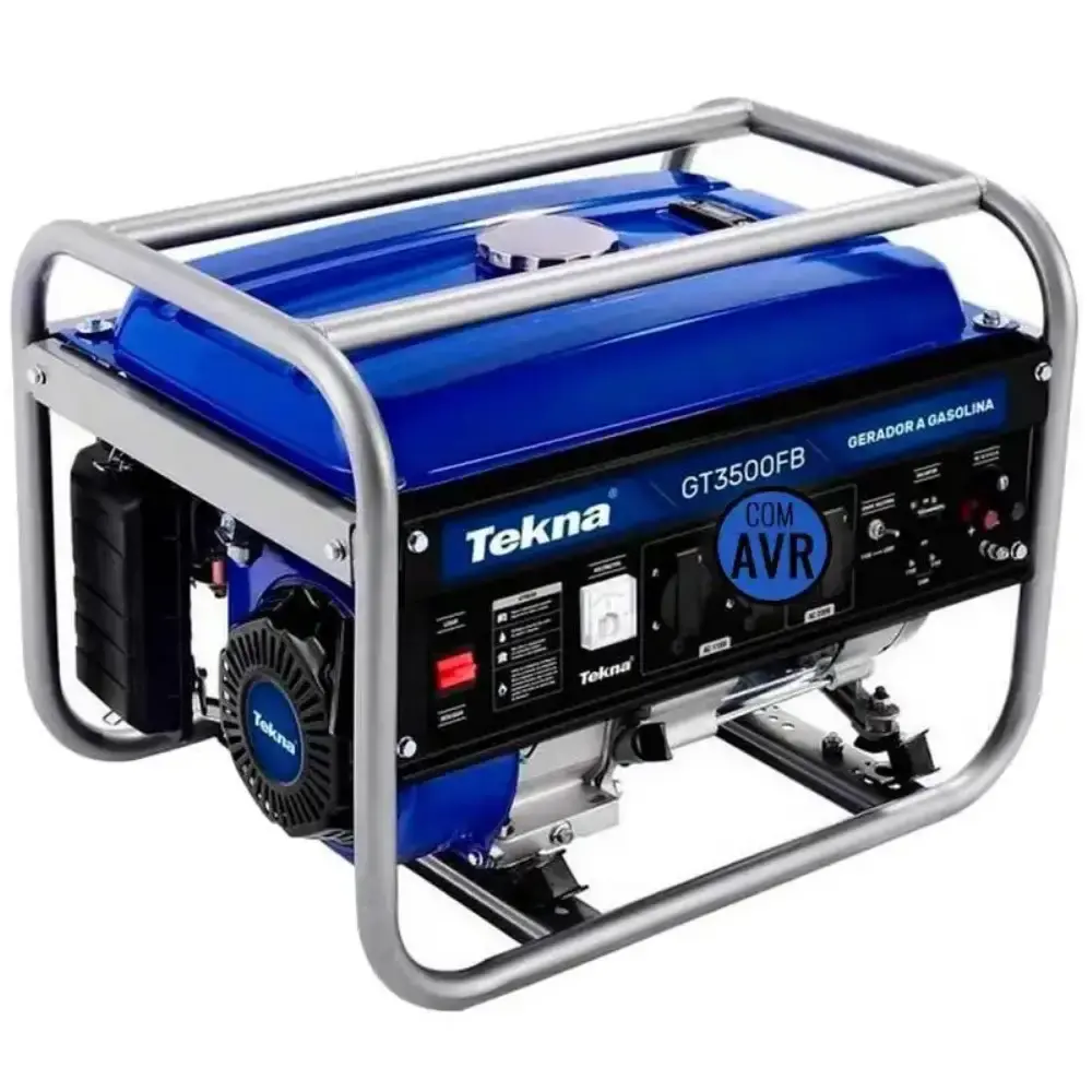 Gerador de energia à gasolina 6.5HP 3.1KVA 4 tempos bivolt GT3500FB Tekna — fotografia de referência