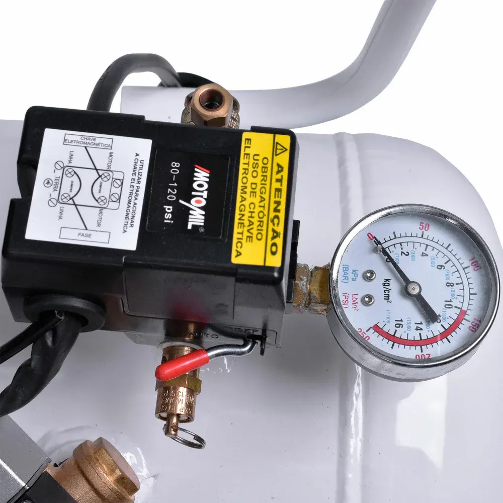Compressor de ar médico odontológico cmo 8/50 branco MotoMil — fotografia 3