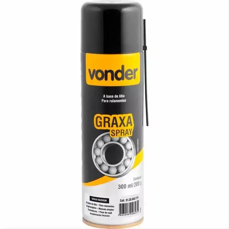 Graxa em spray marrom base de lítio 200 GR Vonder