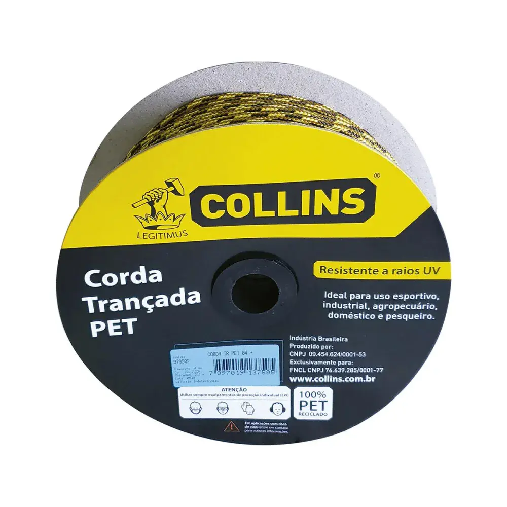 Corda pet trançada 217M/ 4MM colorida Collins — fotografia de referência