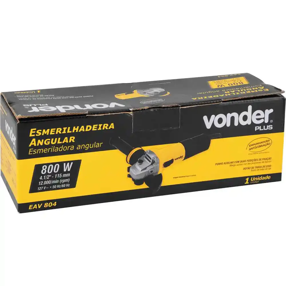 Esmerilhadeira angular 4.1/2 POL 800 W EAV 804 VONDER 110 V — fotografia 11