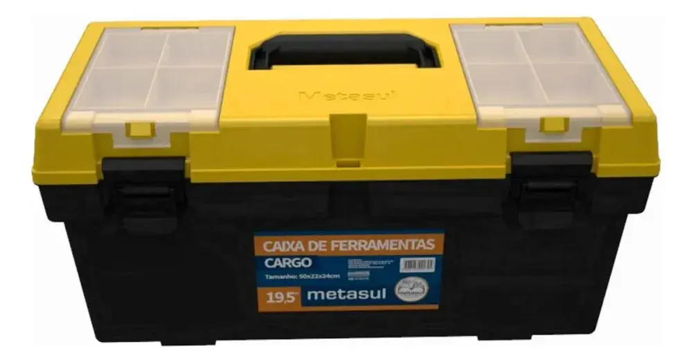 Caixa de ferramentas cargo 19,5 fecho articulado plástico Metasul — fotografia 3