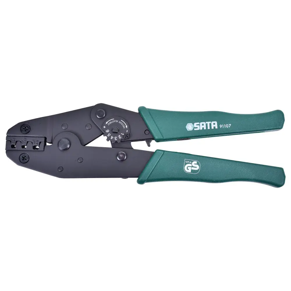 Alicate de crimpar com catraca 0,5 a 6MM ST91107ST Sata — fotografia de referência