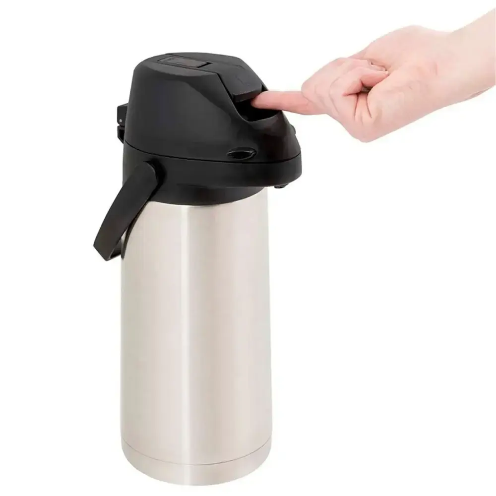 Garrafa térmica em inox 1,9 litros com alavanca airpot Mor — fotografia 6