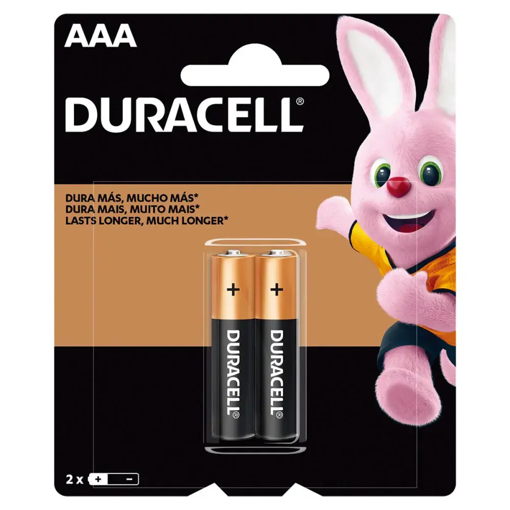 Pilha alcalina pequena aaa com 2 peç Duracell — fotografia de referência
