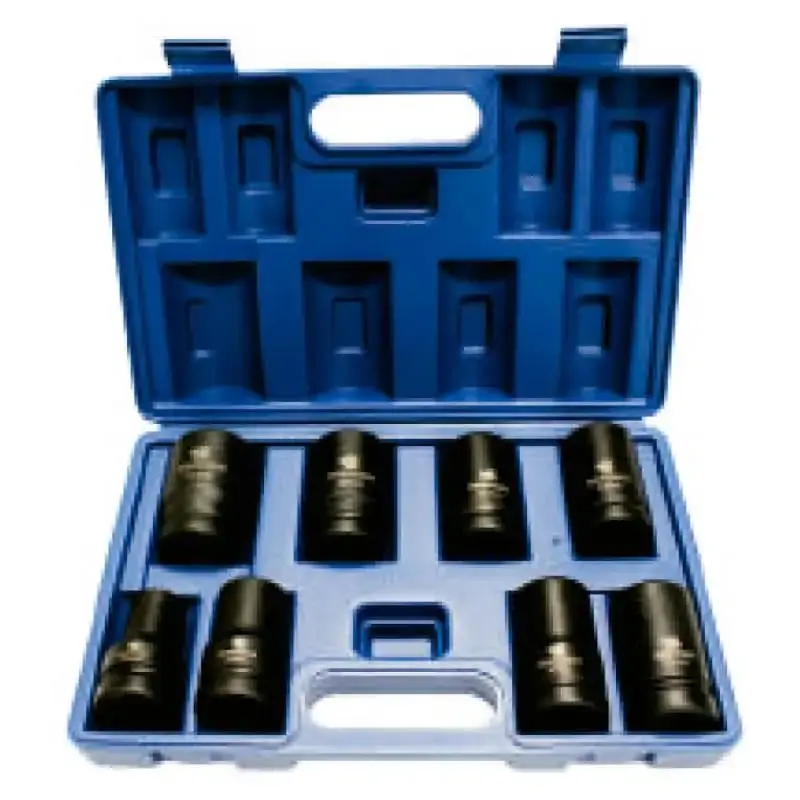 Jogo de soquete de impacto 1 POL sextavado kit 8 peças e maleta 9463 Bremen — fotografia de referência