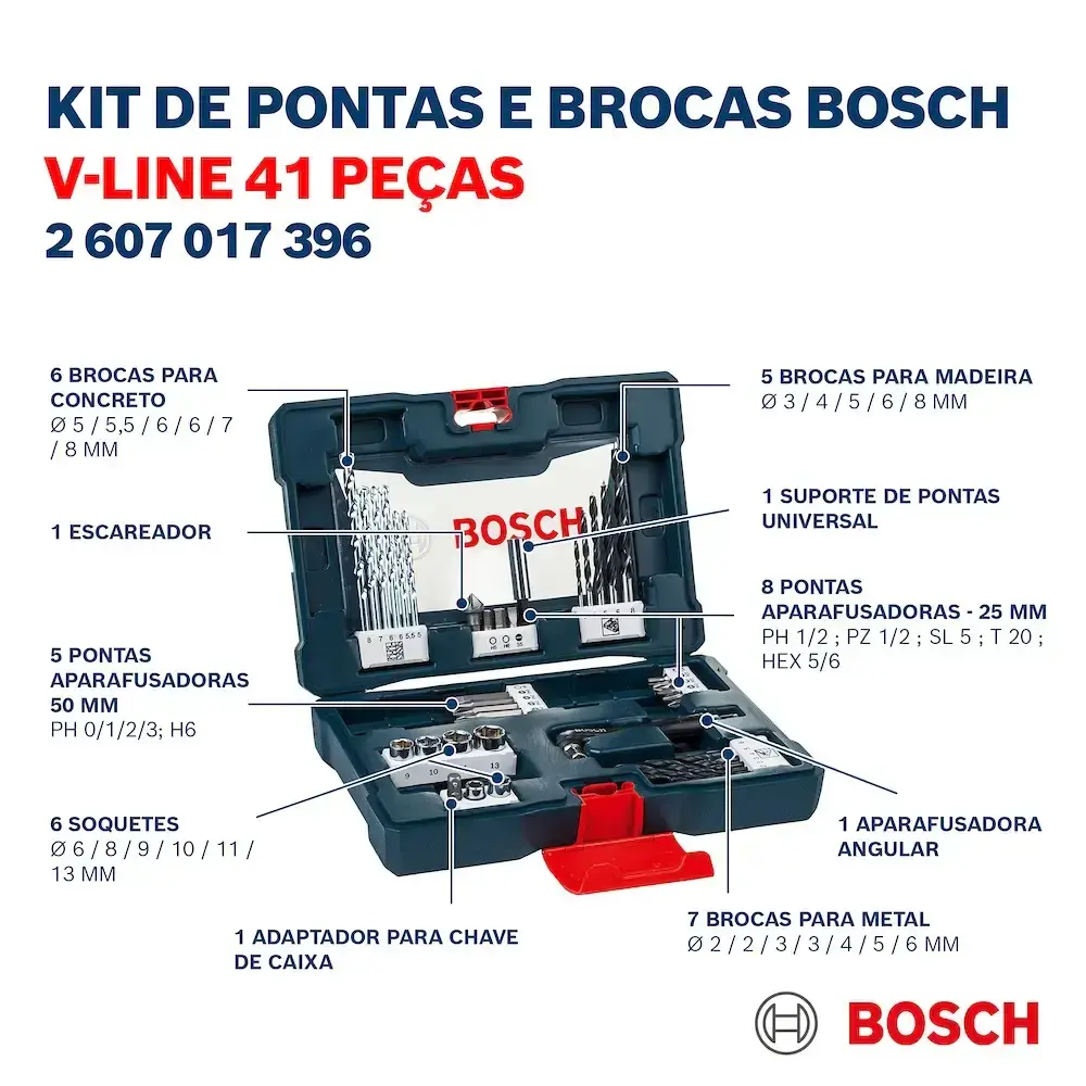 Furadeira impacto 1/2 POL 550W GSB 550 RE e kit brocas e pontas bits 41 peças Bosch 110 V — fotografia 9