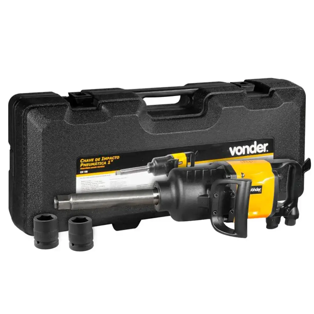Chave de impacto pneumática 1 pol 3100NM com maleta e 2 soquetes CIV100 Vonder
