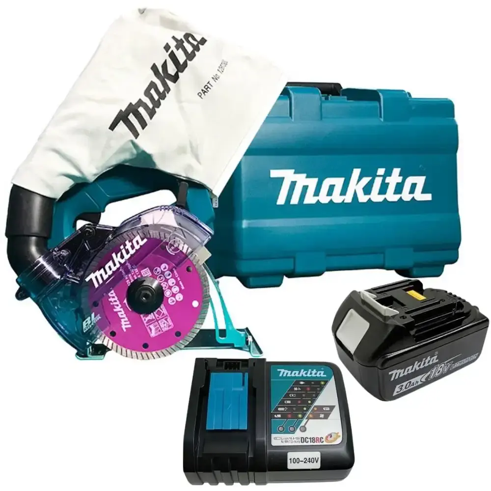 Serra mármore 4,3/8POL 18V com bateria 3,0AH e carregador bivolt Makita