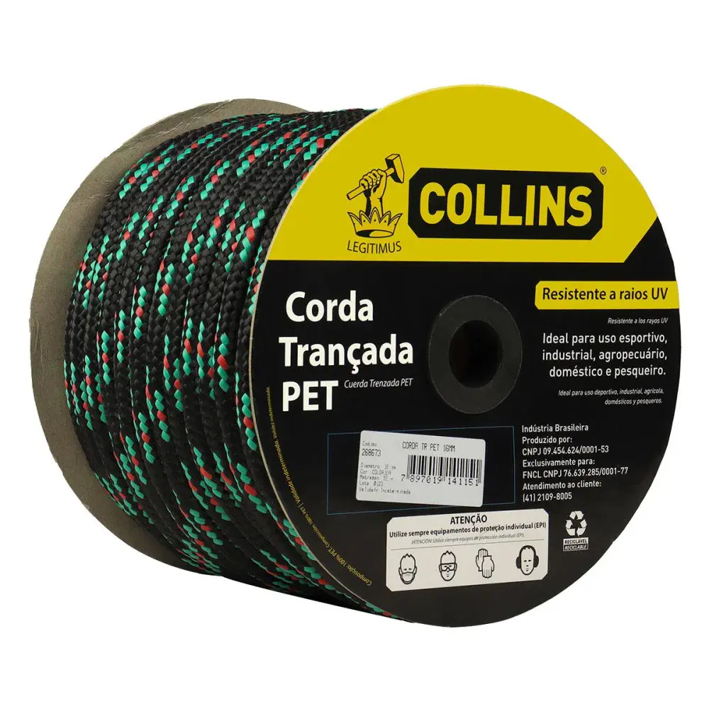 Corda pet trançada colorida 16MMX55M Collins — fotografia de referência
