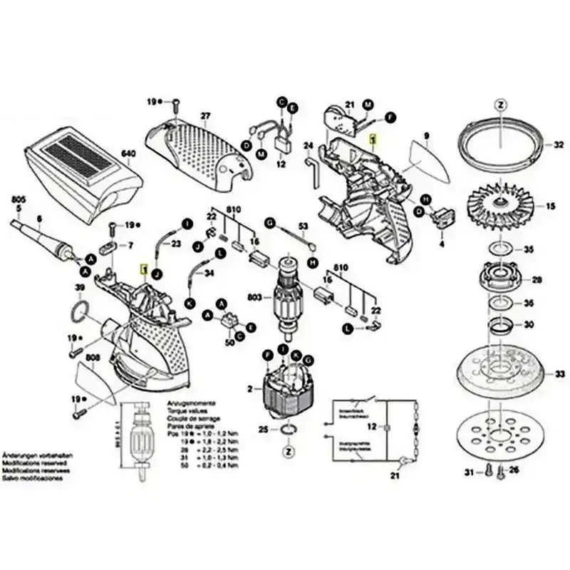 Carcaça para lixadeira roto orbital GEX 125-1 AE 2609100539 Bosch — fotografia 5