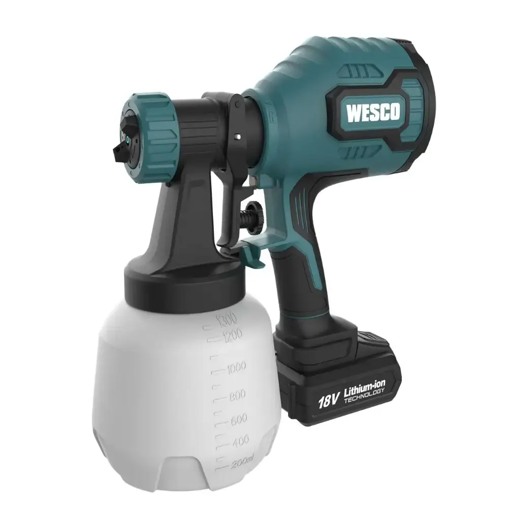 Pistola de pintura a bateria 18V WS9940 com bateria e carregador WS9969 Wesco — fotografia 4