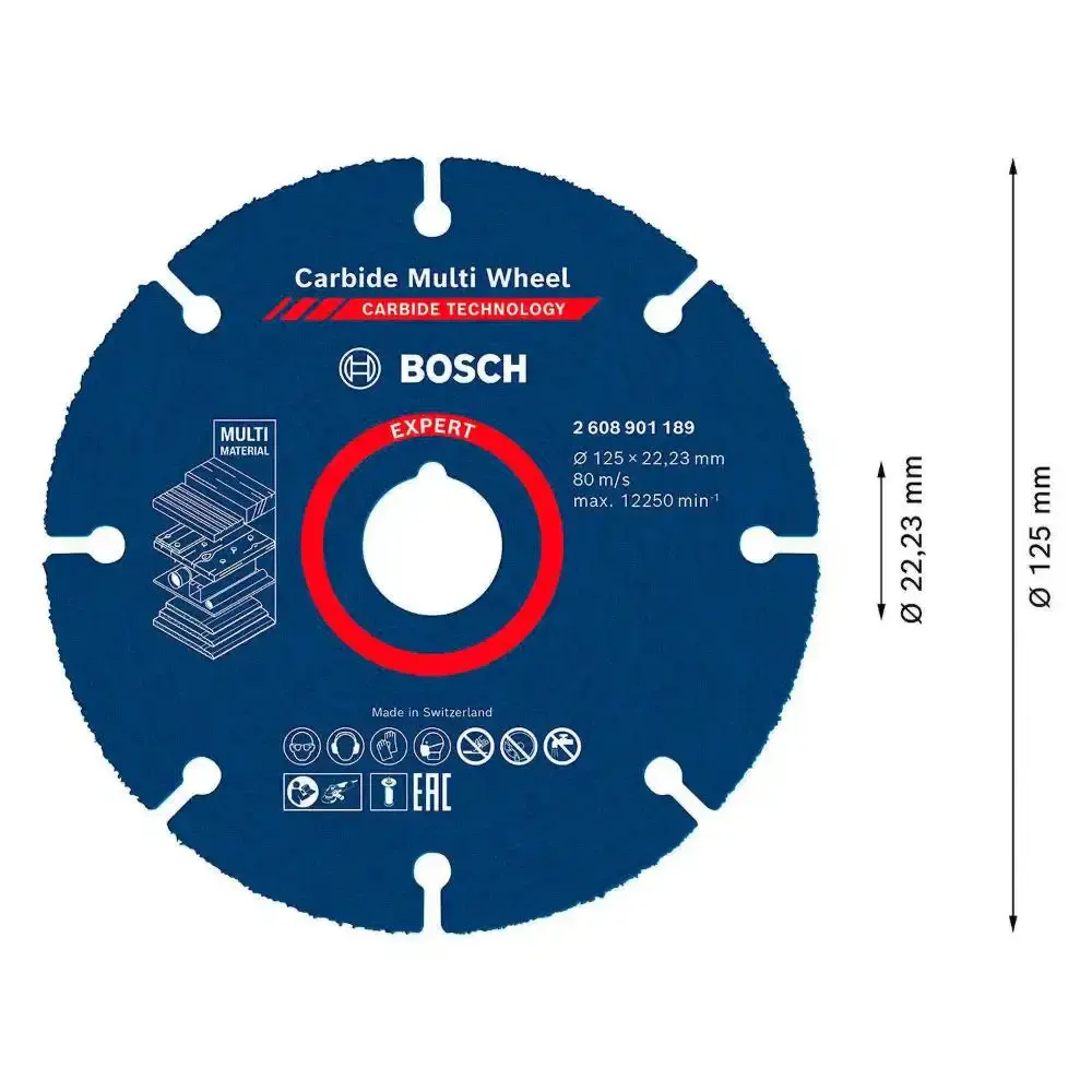 Disco de serra expert 115 MM multi material carbide multi whell 3 unidades Bosch — fotografia 2