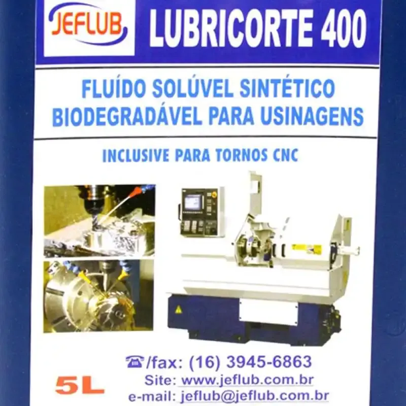 Óleo solúvel sintético biodegradável para usinagens lubricorte 400 5 litros jeflub — fotografia 4