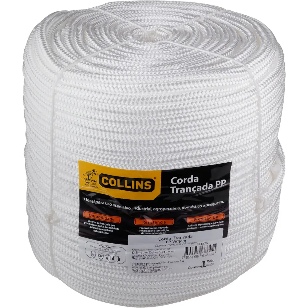 Corda trançada polipropileno 10MM x 220M rolo Collins — fotografia de referência