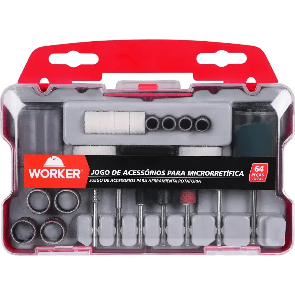 Jogo de acessórios para micro retífica 64 peç Worker — fotografia 5