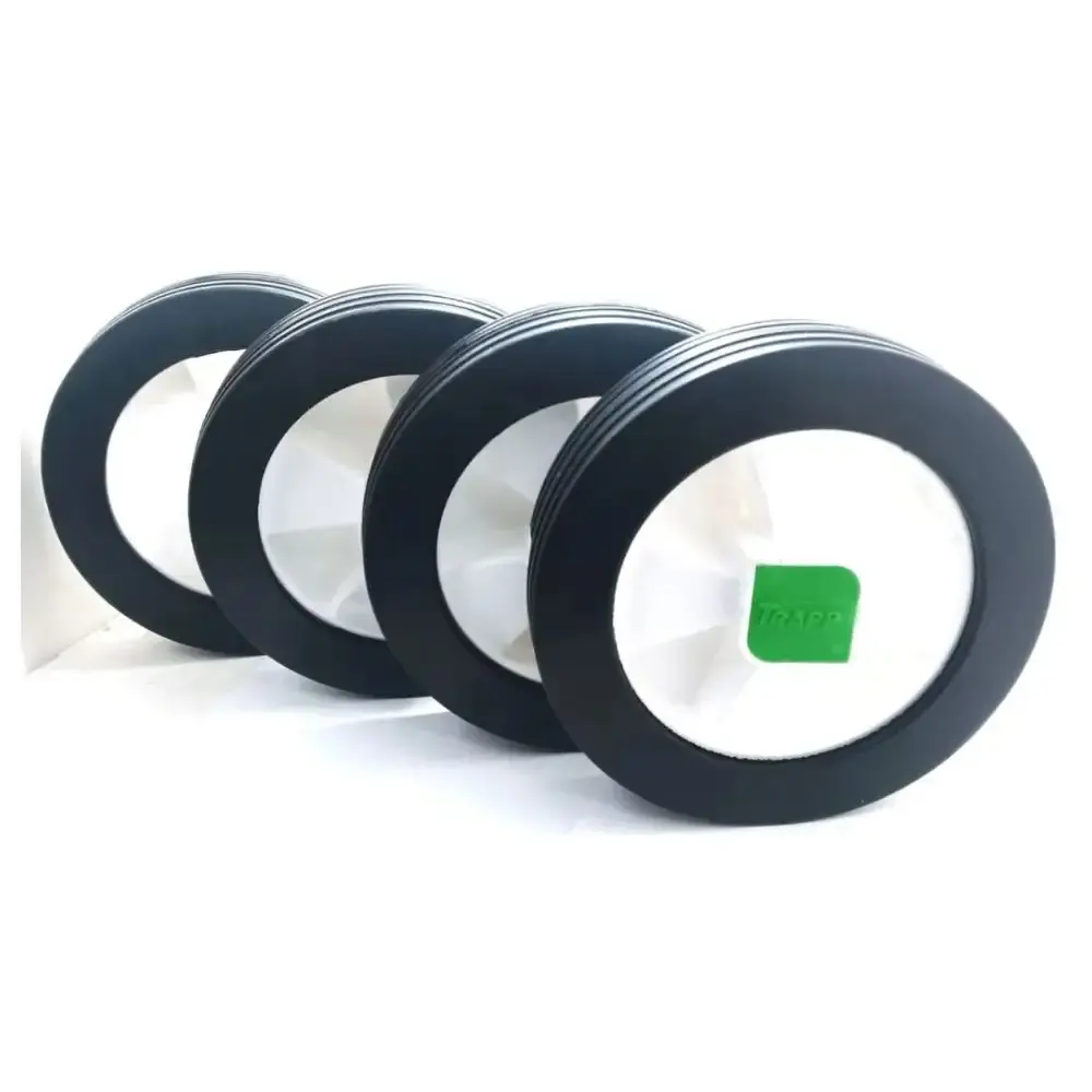 Kit 4 rodas originais com 4 eixos para cortador de grama MC-50E Trapp — fotografia de referência