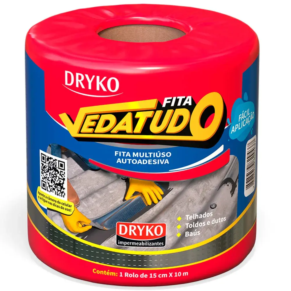 Fita autoadesiva de alumínio vedatudo 15CMX10M Dryko