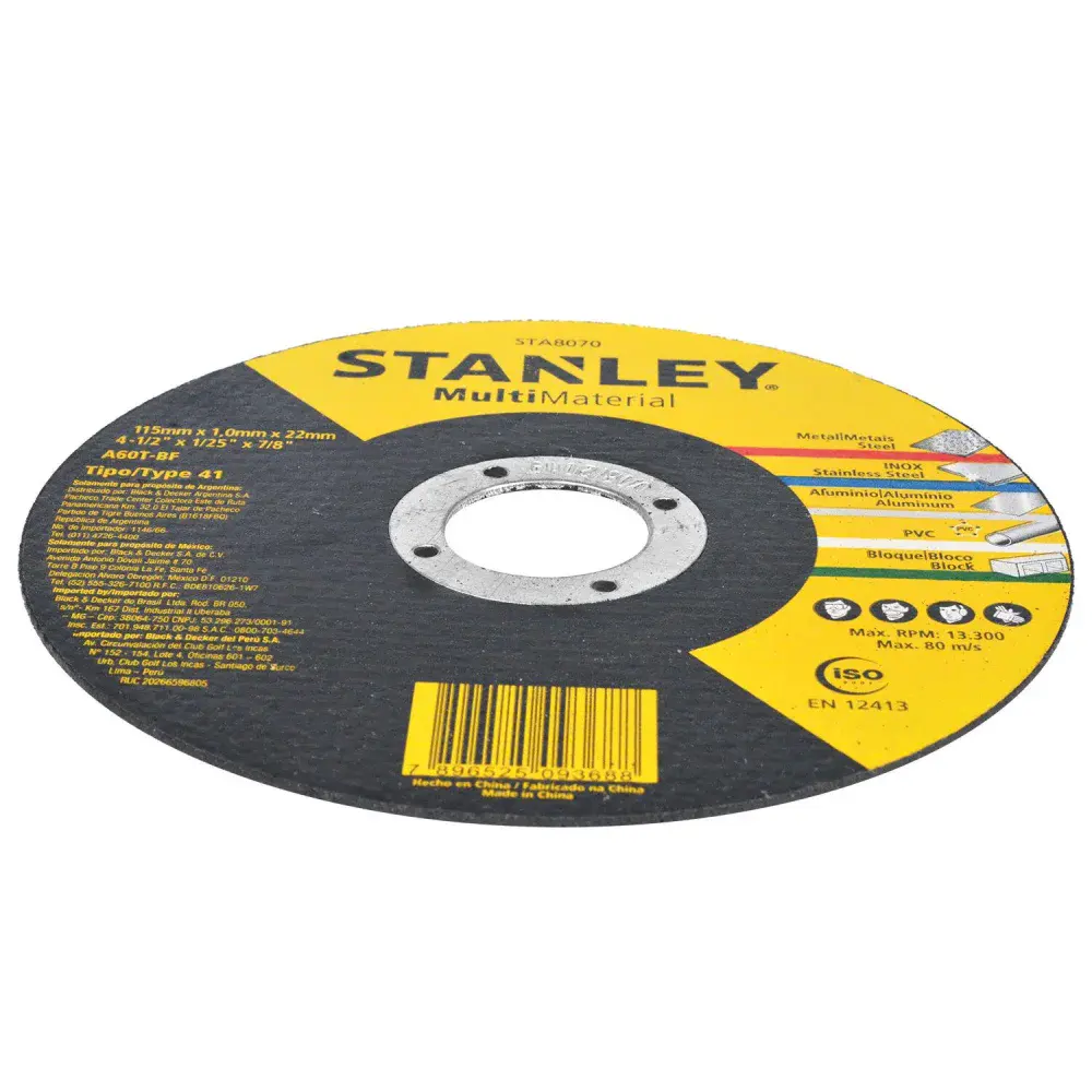 Disco de corte fino multimaterial 115MMX1,0MMX22MM Stanley — fotografia 2