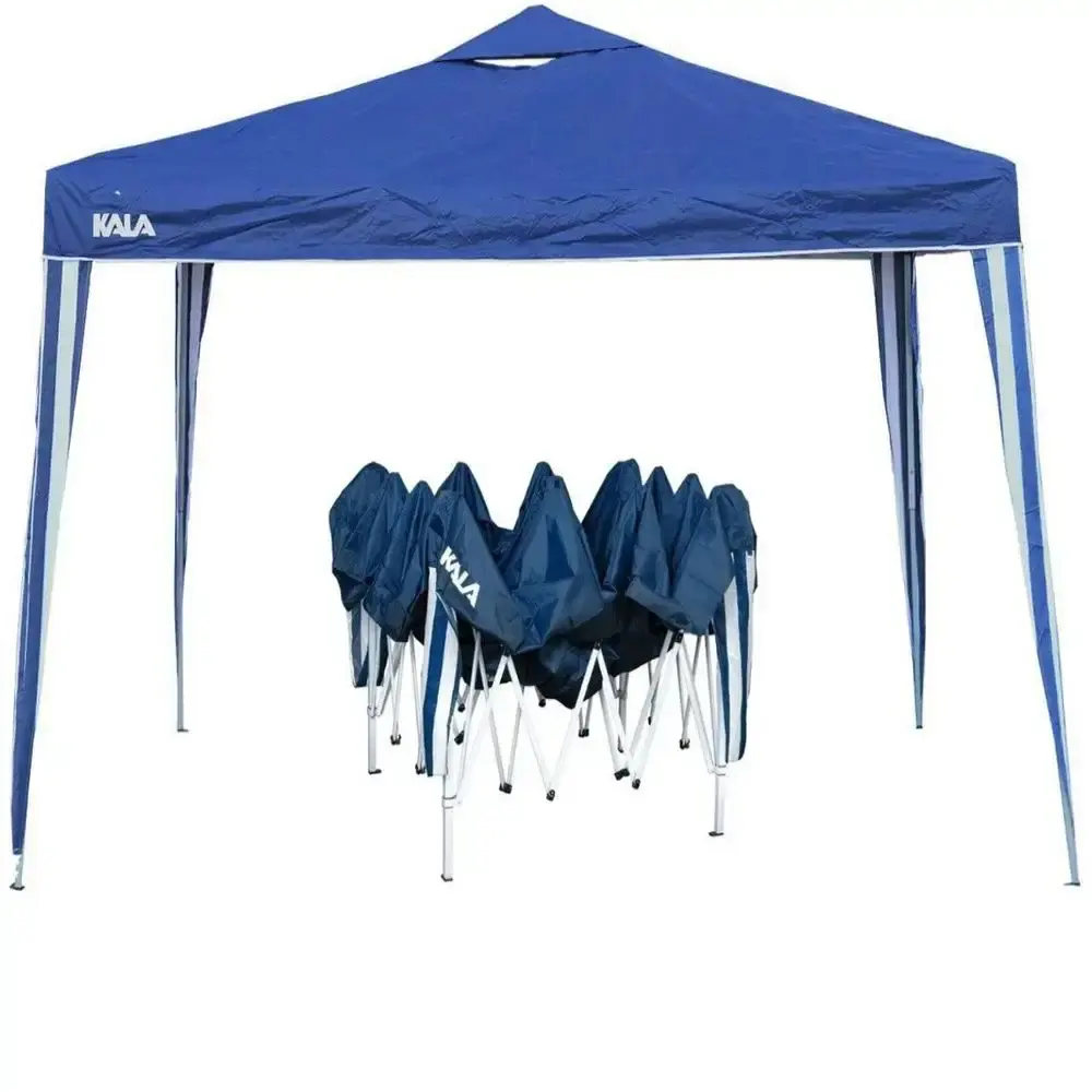 Tenda gazebo dobrável 3M x 3M em poliéster diversas cores Kala Azul — fotografia 8