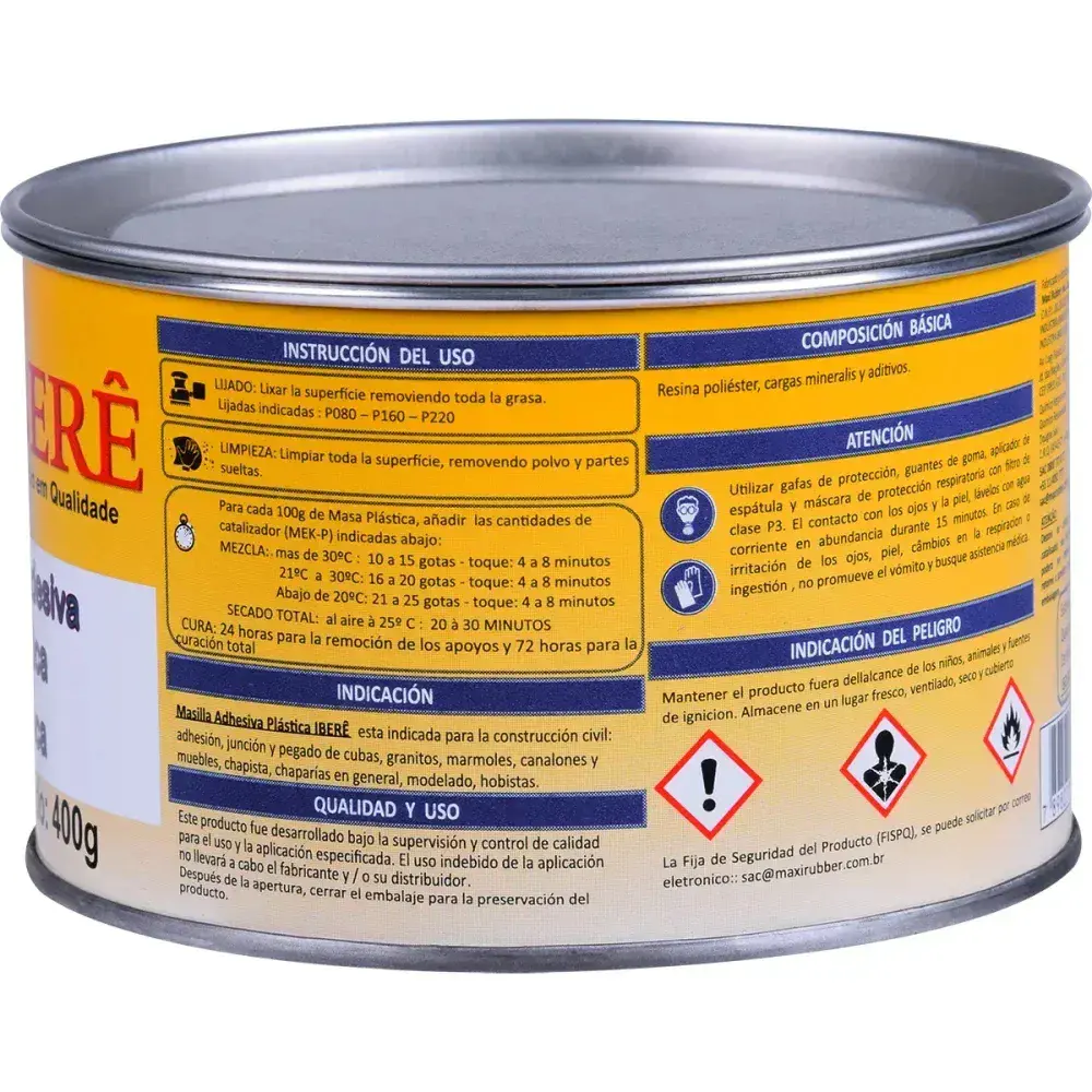 Massa plástica branca 400G iberê — fotografia 8