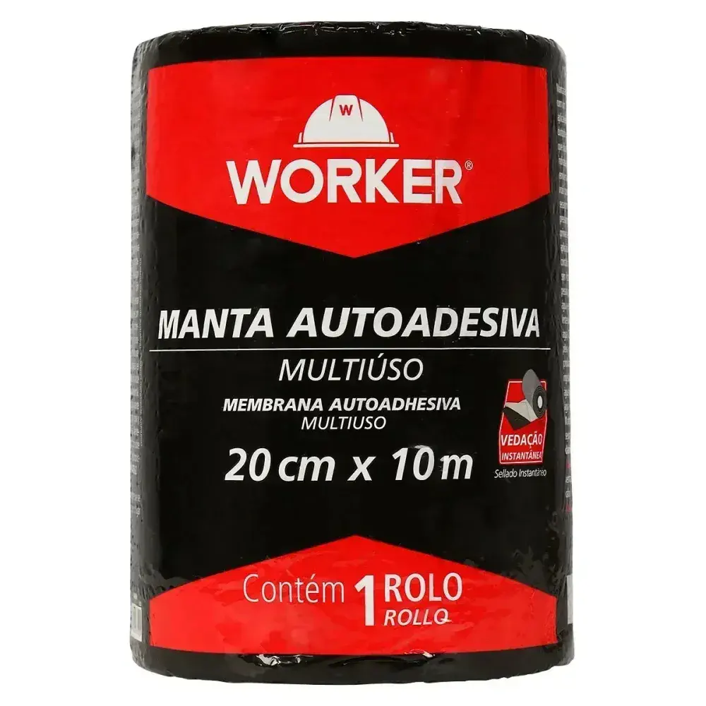 Fita manta asfáltica autoadesiva alumínio 20CM x 10M Worker — fotografia 7