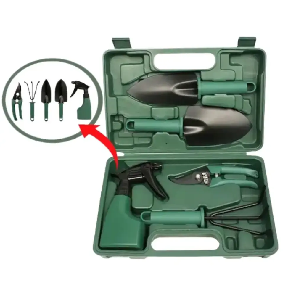 Kit para jardinagem com 5 peças e maleta JD-31 Western — fotografia de referência