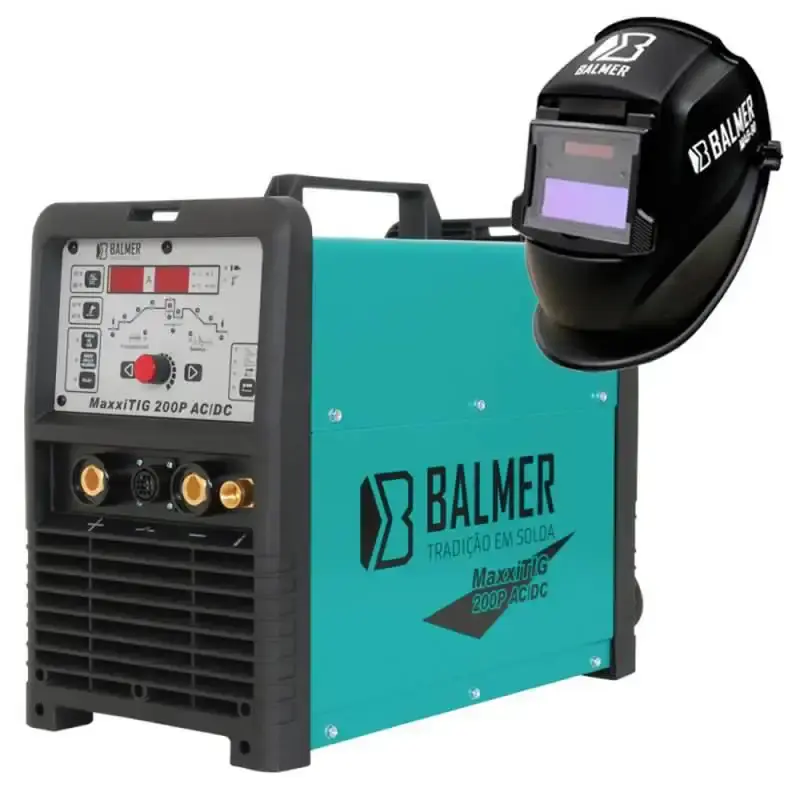Solda TIG ac/dc maxxi 200P 220/380/440V Balmer + máscara automática — fotografia de referência