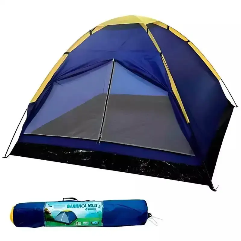 Barraca para camping iglu 4 pessoas + colchão inflável casal + bomba — fotografia 3