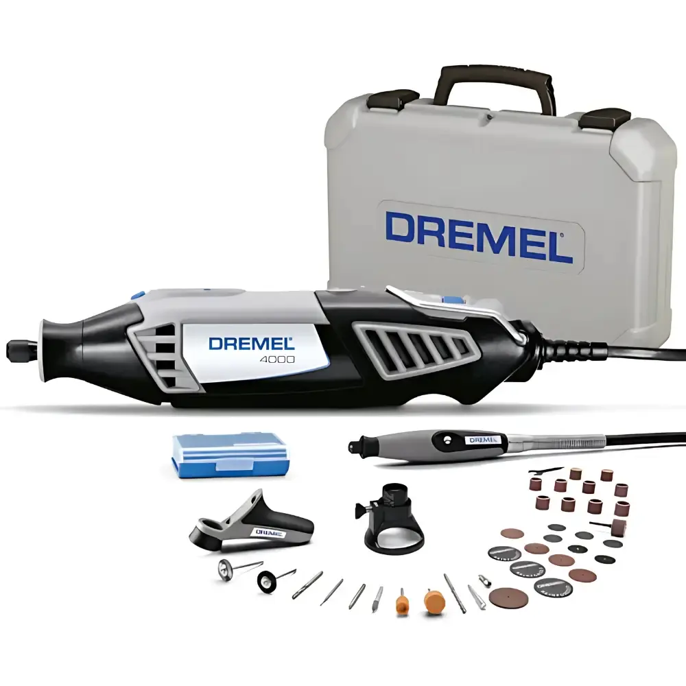Retífica profissional 175W 220V com 36 acessórios + 3 acoplamentos Dremel 4000 — fotografia de referência