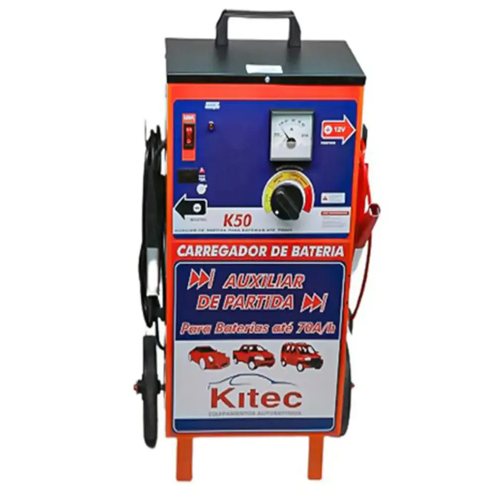 Carregador de bateria 50AH 12V com chave CK12A50B Kitec — fotografia 4