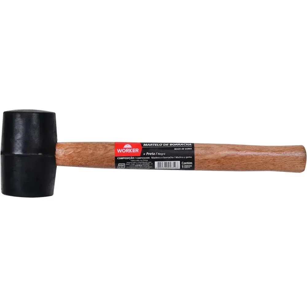 Martelo borracha 40MM cabo de madeira Worker — fotografia 6