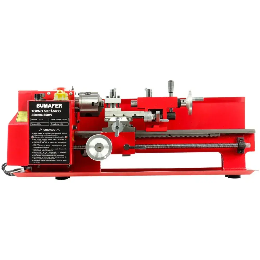 Torno mecânico em aço TMB-350 350MM 550W 220V Bumafer — fotografia 6