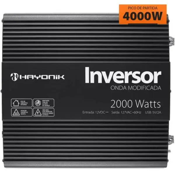 Inversor de tensão onda modificada 2000W - 12V/220V - Hayonik — fotografia de referência