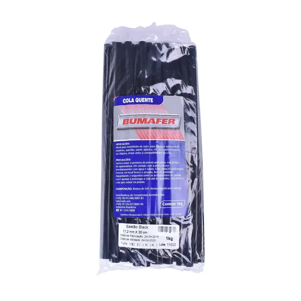 Cola quente em bastão 11,2MM x 300MM preta Bumafer - 1KG — fotografia 4