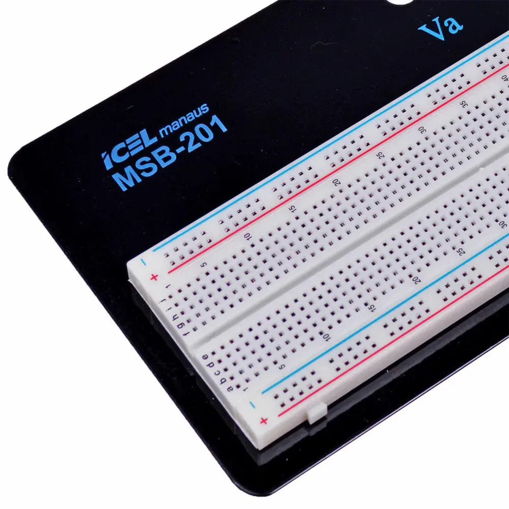Protoboard MSB-201 830 furos com base 3 bornes Icel — fotografia 4