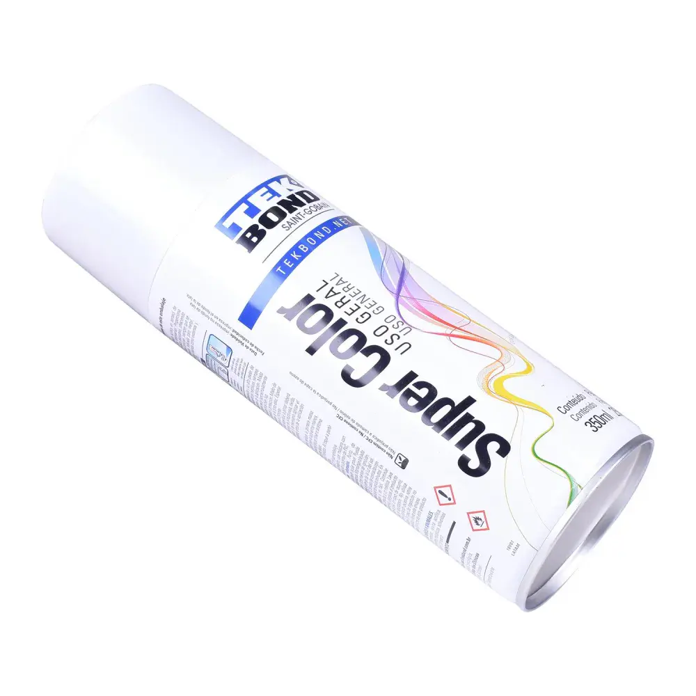 Tinta spray uso geral branco brilho 350ML Tekbond — fotografia 4