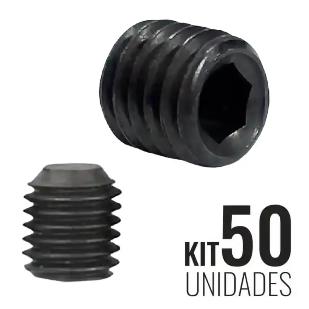 Parafuso Allen 5/8 x 3/4 Pol Sem Cabeça Sextavado Interno Kit com 50 Unidades TELLEP