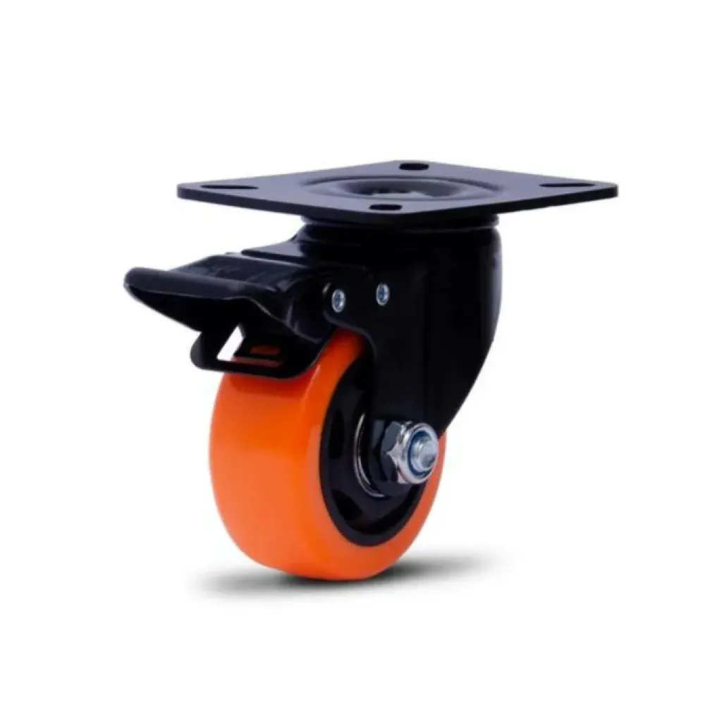 Rodízio giratório série 10 black 75MM com freio 70KG da Colson — fotografia de referência