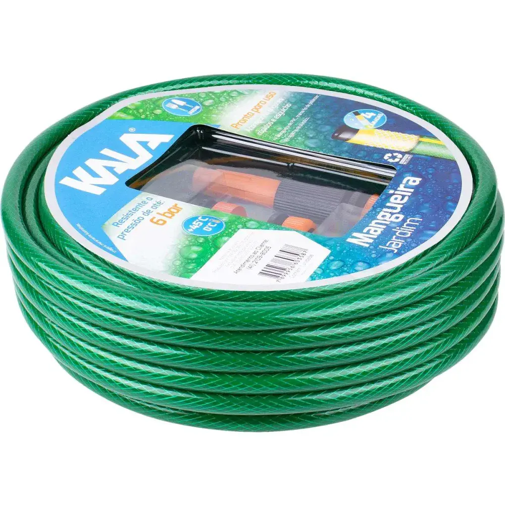 Kit mangueira jardim reforçada verde 4 camadas 20M Kala — fotografia 8