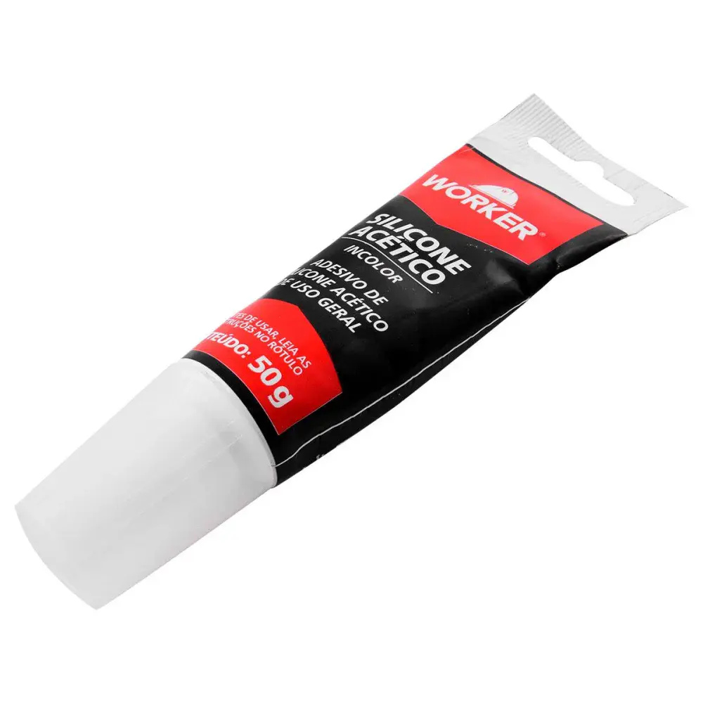 Adesivo de silicone acético incolor para uso geral 50G Worker — fotografia 4