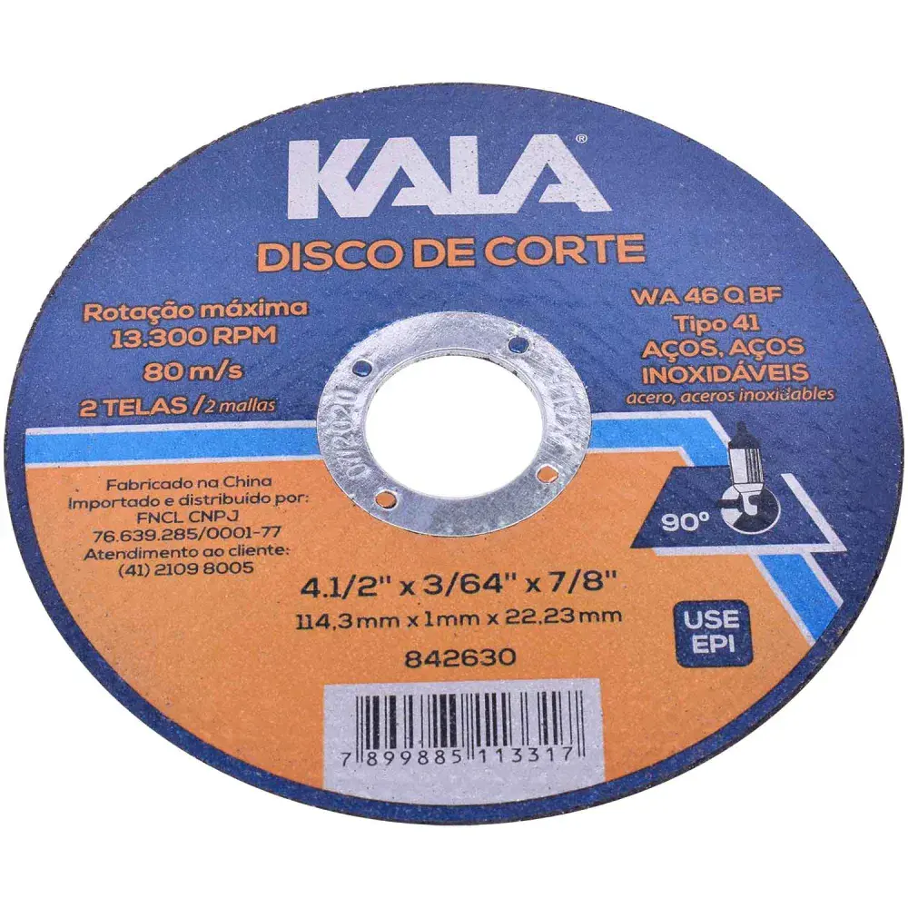 Disco de corte para aço inox 4.1/2 fininho 1MM Kala — fotografia 3