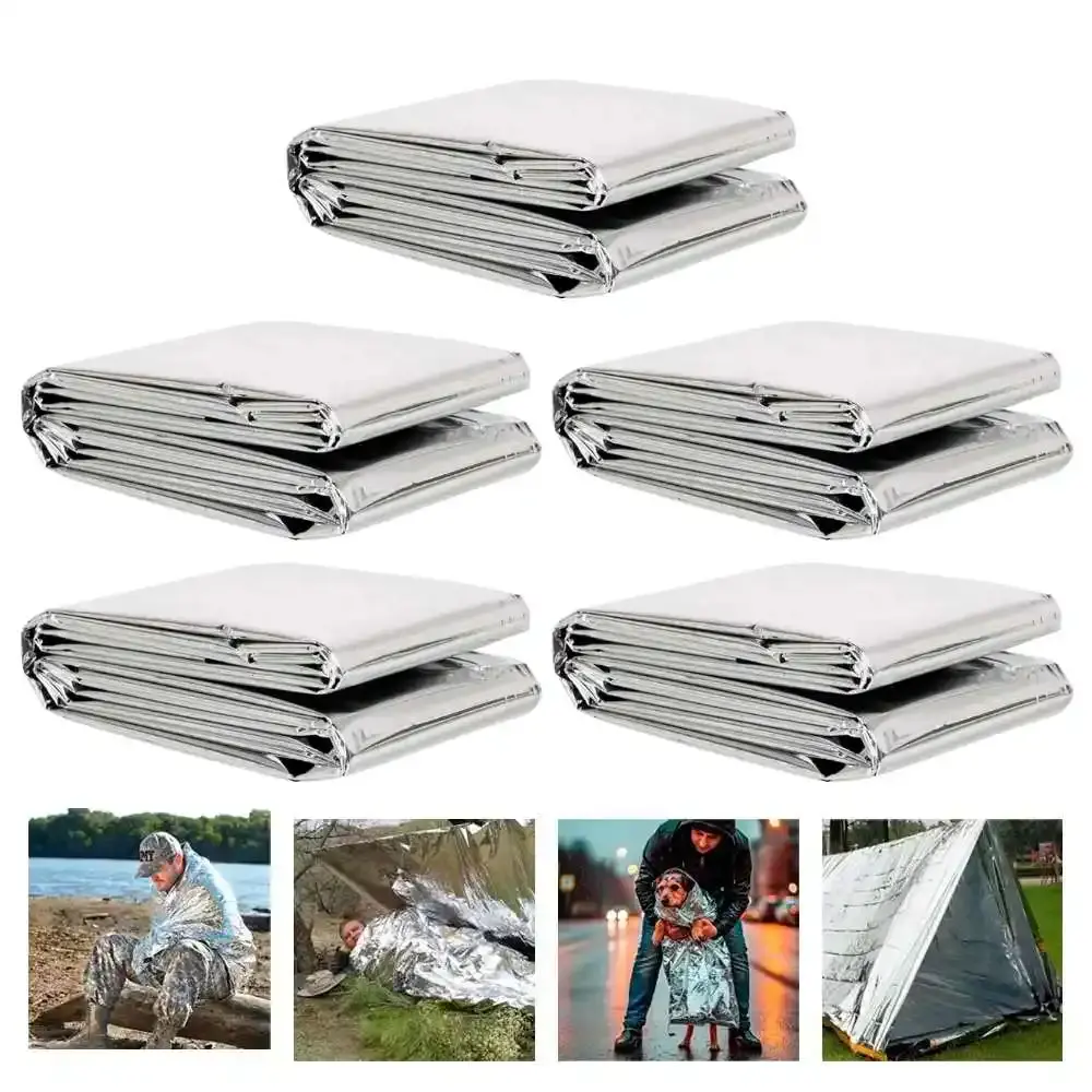 Manta Térmica Aluminizada 210 × 130 cm para Resgate e Camping 5 Unidades — ZELT — fotografia de referência