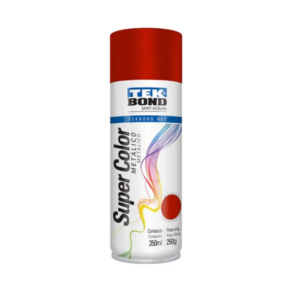 Tinta spray metálico vermelho 350ML Tekbond — fotografia de referência