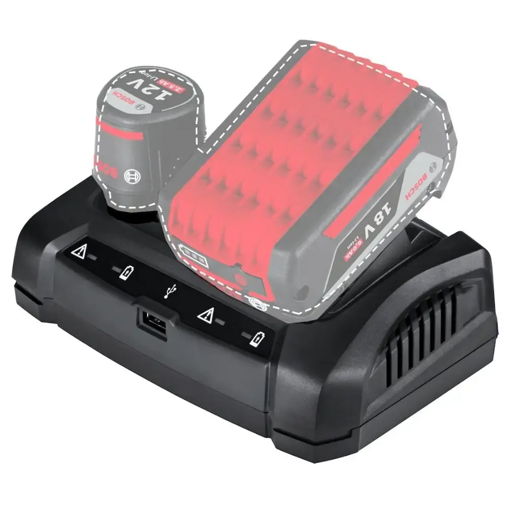 Carregador de bateria 12V e 18V duplo GAX 18V-30 220V Bosch — fotografia 6