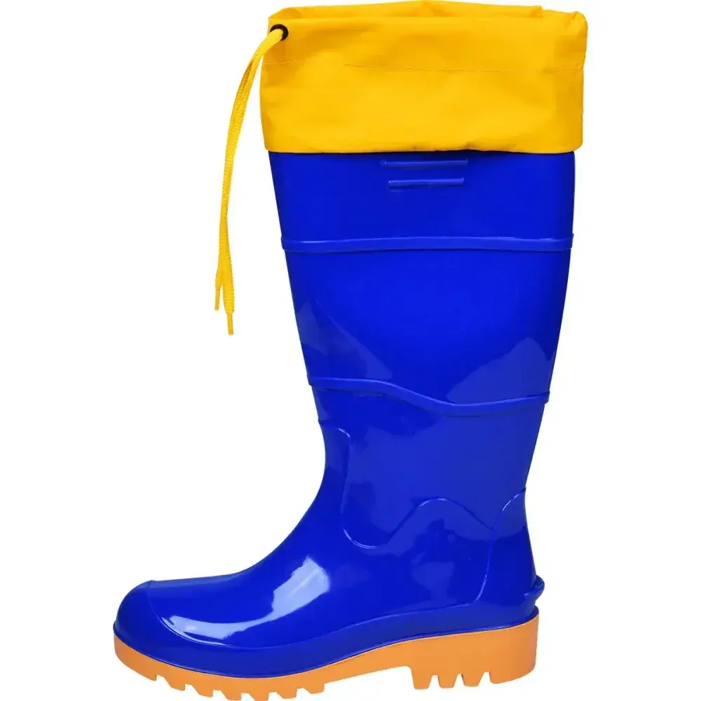 Bota pvc azul/amarela cano longo com polaina N°35 Worker — fotografia 10