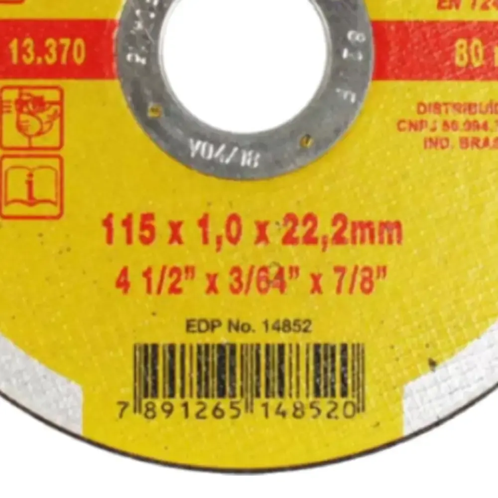 Disco de corte inox 4,5 polegadas 24 unidades DAC115-14 starret Starrett — fotografia 5