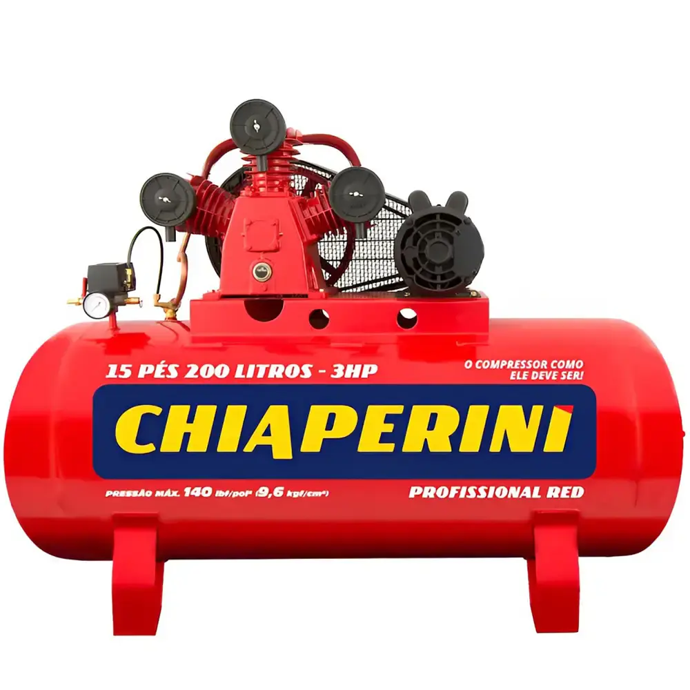 Compressor de ar média pressão 200 litros mono 110/220V chiaperini Chiaperini Cross